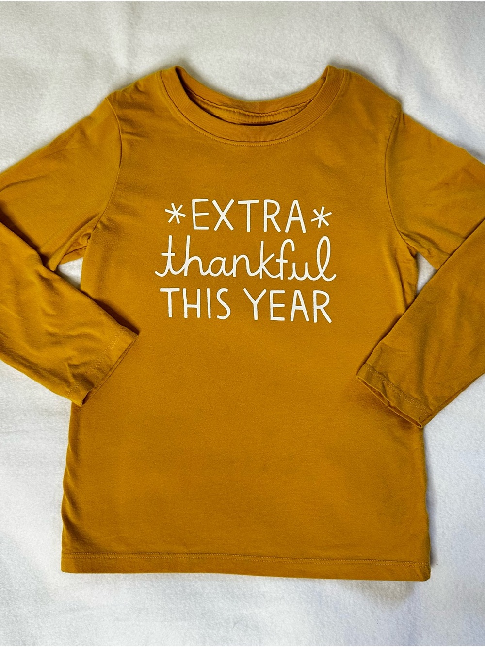 Cat And Jack Kids Long Sleeve Graphic T-Shirt Mustard Yellow Size 5T A10-078